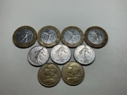 Ròżne monety Francja