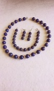 Lapis lasuli komplet z kulek 12mm naszyjnik bransoletka i kolczyki 
