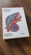 Drewniane puzzle kameleon 