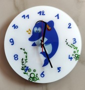 Zegar naścienny Hama "Delfin" śr. 30 cm do pokoju dziecięcego - nowy