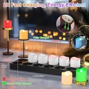 Świece bezpłomieniowe ładowalne podgrzewacze LED lampki z pilotem 12szt