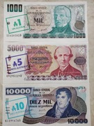 Argentyna 1-5-10 australes 1985 UNC P-320-322