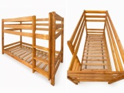Łóżko piętrowe drewniane 180x90 – solidne, komplet