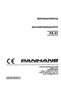 Wyrówniarka PANHANS PA 51 - instrukcja obsługi DTR