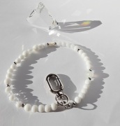 Biżuteryjna smycz do telefonu Agat matowy, kwasowany i Jedeit,brelok gsm XS