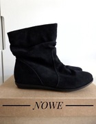 KMB NOWE zamszowe botki 38 czarne
