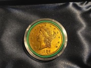 Wykopki skrzyniowe- moneta 1896 roku, 20 dolarów LIBERTY.