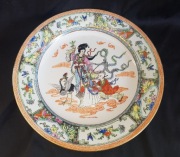 Talerz recznie malowany  stara porcelana chinska  vintage retro  PRL 
