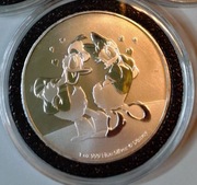 srebrna moneta Disney Kaczor Donald Zakochana Kaczka