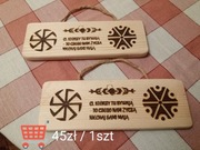 Zawieszka ,tabliczka drewniana - symbole słowiańskie
