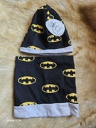 Komplet czapka + komin bawełna r.42/46 czarny batman