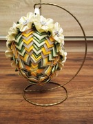 Stroik wielkanocny jajko kanzashi