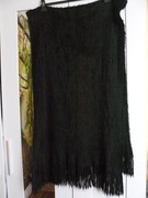 Olbrzymi czarny włochaty szal moher włoski 200x 62 cm