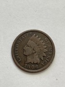 USA 1 cent Indian Head 1906 rok 