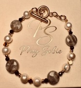 Elegancka Bransoletka Hand-Made | Perła, Labradoryt, Turmalin, Hematyt