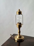 Lampa złota mosiądz vintage retro latarnik elegancja stołowa kancelaryjna