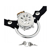 Pas cnoty chastity z Wkręcanymi Kolcami CBT Bdsm + uprząż oring 40mm