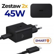 45 W Ładowarka dla Samsung - ZESTAW 2 SZTUK - Jakościowy zamiennik+ Kabel 