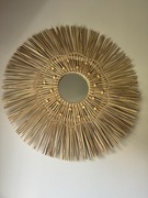 Lustro boho trawa ratan bambus 