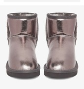 Piękne srebrne śniegowce DeeZee skóra naturalna, bardzo ciepłe 