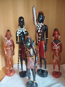 Drewniane rzeźbione figurki Masajów