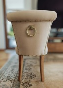 Krzesło glamour tapicerowane w stylu Hampton 6 sztuk 