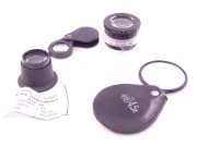 Lupy zegarmistrzowskie, kolekcjonerskie, uzytkowe, 4szt.