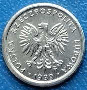 1 zł 1989 r bez obiegu.