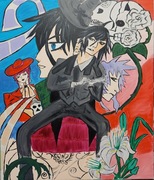 Kuroshitsuji 50x60 cm farby akrylowe