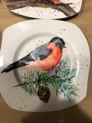 Talerze - ptaki, malowane ręcznie! Okazja. 