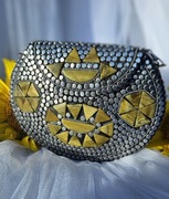 Torebka orientalna boho bohemian kopertówka metalowa retro mozaika zielona