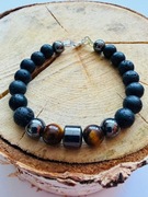 Bransoletka męska wyjątkowa z kamieni naturalnych na prezent amulet 