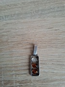 Zawieszka bursztyn 3 oczka