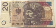 Banknot 20 zł  2016 rok unikat AZ 5700305