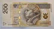 200 zł z 2021r. banknot obiegowy, ale nowy - radar