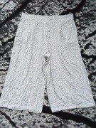 48 20 4XL M&S białe szerokie spodnie 3/4 7/8 w kropki kieszenie wiskoza