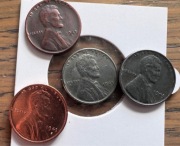 2x 1 cent wheat cent 1943 1943S(waga 2,68; 3,08) trzymany w vacuum