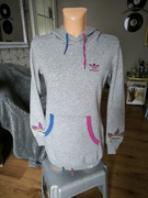 Adidas Originals bluza damska S szary melanż kolorowa z kapturem kangurka