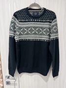 Sweter zimowy oryginalny wzorek granatowy L House Grand
