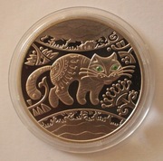 ROK KRÓLIKA, KOTA 5 HRYWIEN 2011 UKRAINA - 2 KRYSZTAŁKI w OCZACH KRÓLIKA