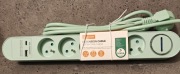 HYKKER Listwa zasilająca przedłużacz 5 gniazd USB USB miętowy