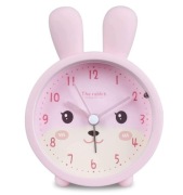 Budzik dziecięcy Różowy Królik Podświetlenie