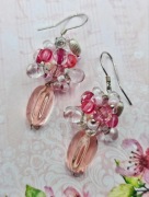 Szklane kolczyki handmade plecione wiosenne letnie wiosna lato wiszące