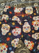 Nowe granatowe legginsy w kolorowe czaszki Savage AFK L 40 