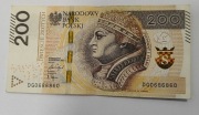 Banknot 200 zł złotych Radar DG 0686860