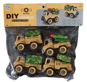Zestaw 4 szt pojazdów wojskowych do skręcania