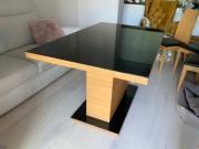 Paged MURANO Stół dębowy ze szklanym blatem