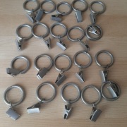 Kółka z żabkami do zasłon firan 25mm satyna  20 szt.