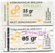 Bilet KM  Kołobrzeg, 35gr/3500zł, 85gr, nie skasow