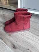Bordowe buty zimowe a'la EMU wkładane roz. 38/38,5 wkładka 25 cm ocieplane